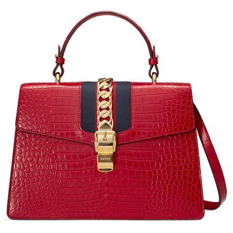 gucci purse vintage red crocodile leather 001-109-0436|Crocodile Gucci Bags for Women .